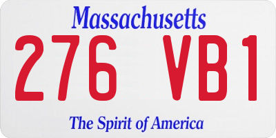 MA license plate 276VB1