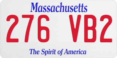 MA license plate 276VB2
