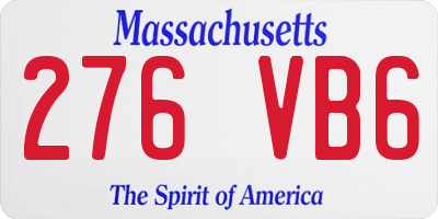 MA license plate 276VB6