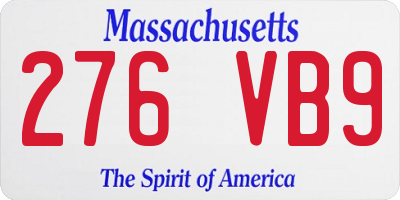 MA license plate 276VB9
