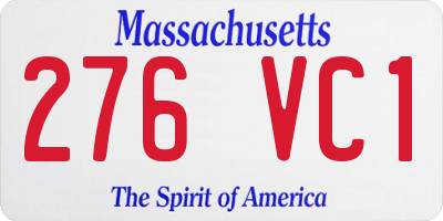MA license plate 276VC1