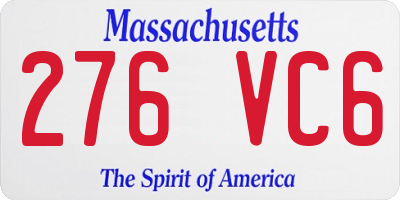 MA license plate 276VC6