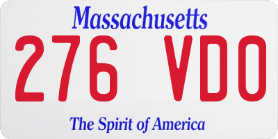 MA license plate 276VD0
