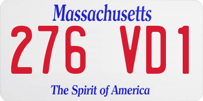MA license plate 276VD1