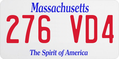 MA license plate 276VD4