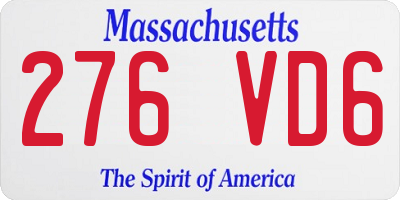 MA license plate 276VD6