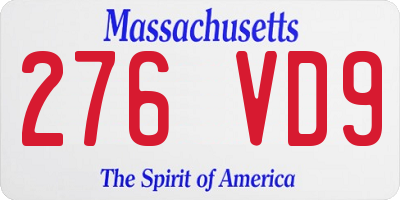 MA license plate 276VD9
