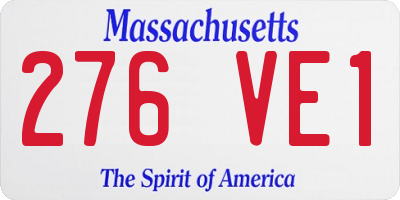 MA license plate 276VE1