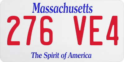 MA license plate 276VE4