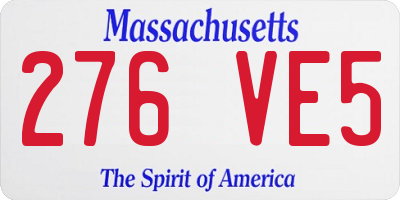 MA license plate 276VE5