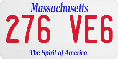 MA license plate 276VE6