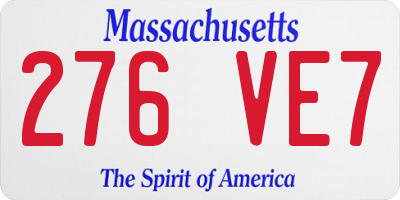MA license plate 276VE7
