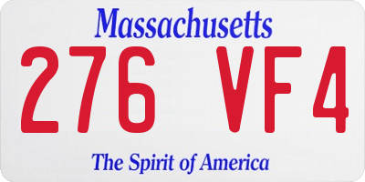 MA license plate 276VF4