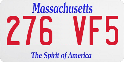 MA license plate 276VF5