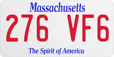 MA license plate 276VF6
