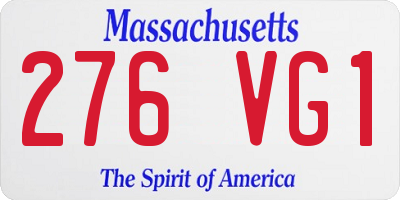 MA license plate 276VG1