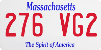 MA license plate 276VG2