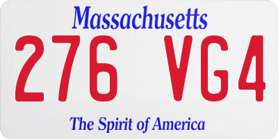 MA license plate 276VG4