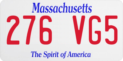 MA license plate 276VG5