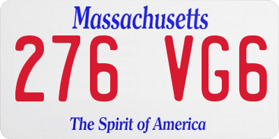 MA license plate 276VG6