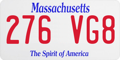MA license plate 276VG8