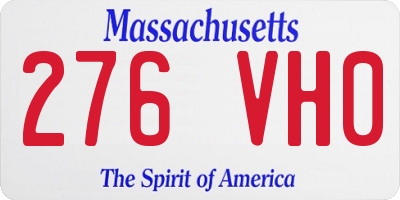 MA license plate 276VH0