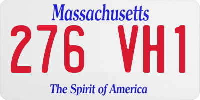 MA license plate 276VH1