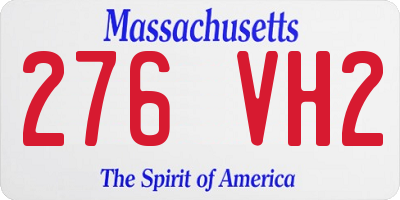MA license plate 276VH2