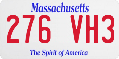 MA license plate 276VH3