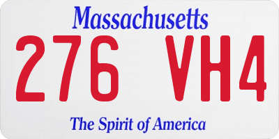 MA license plate 276VH4
