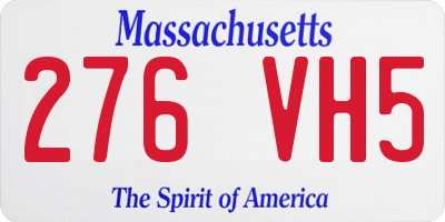 MA license plate 276VH5