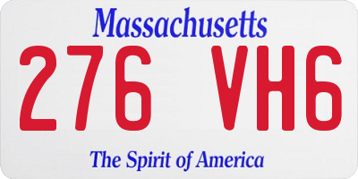 MA license plate 276VH6