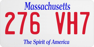 MA license plate 276VH7