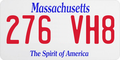MA license plate 276VH8