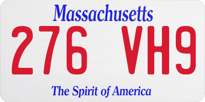 MA license plate 276VH9