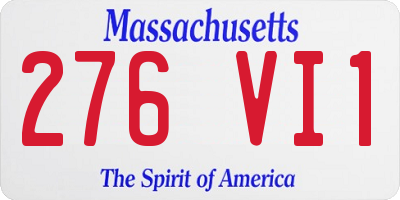 MA license plate 276VI1