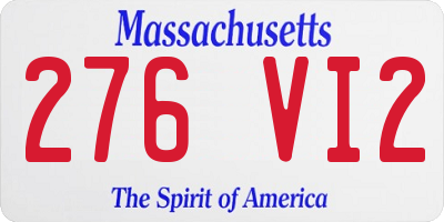 MA license plate 276VI2