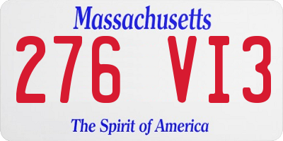 MA license plate 276VI3
