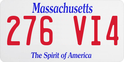 MA license plate 276VI4
