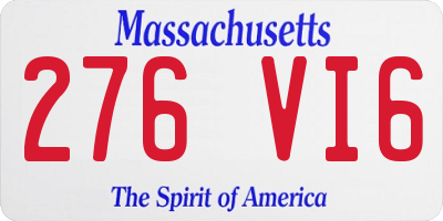 MA license plate 276VI6