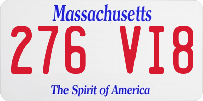 MA license plate 276VI8