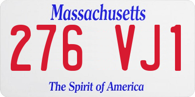MA license plate 276VJ1