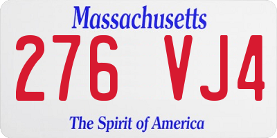 MA license plate 276VJ4