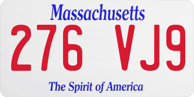 MA license plate 276VJ9