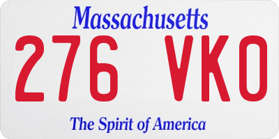 MA license plate 276VK0