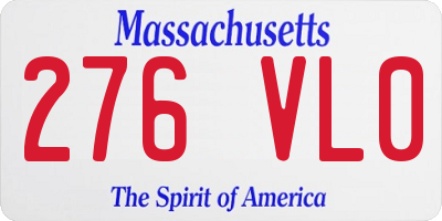 MA license plate 276VL0