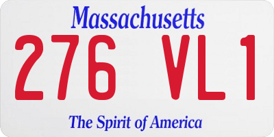 MA license plate 276VL1