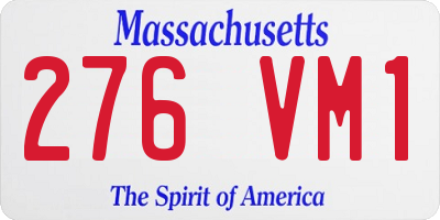 MA license plate 276VM1