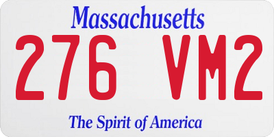 MA license plate 276VM2