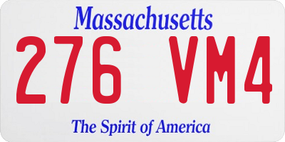 MA license plate 276VM4